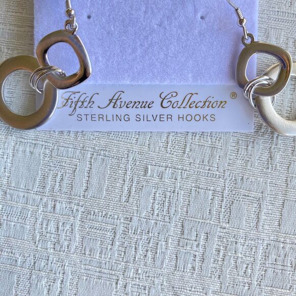 FAC Modern Silver Tone Necklace Earrings & Bracelet NWT - Picture 5 of 8